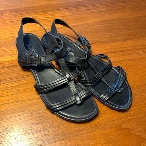 Ecco black leather sandals, size 39 (8.5)